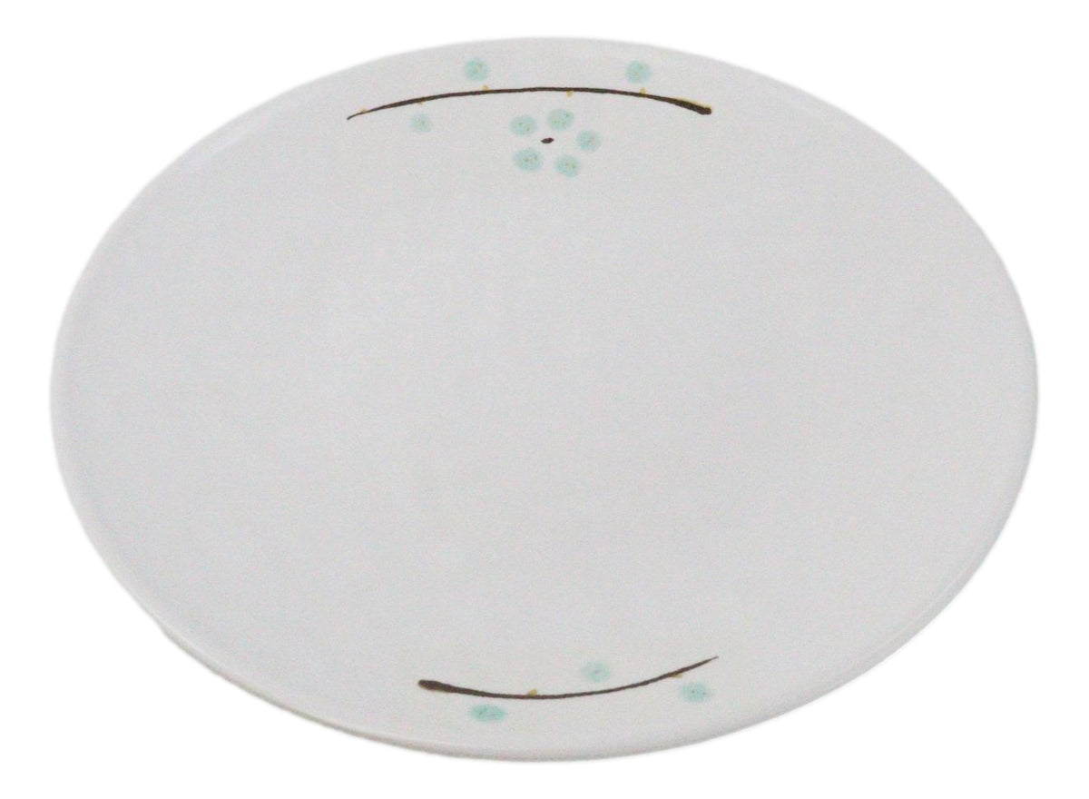 Set Of 6 Modern Yukino Hana Snowflakes Melamine Round Entree Dinner Plates 9"D