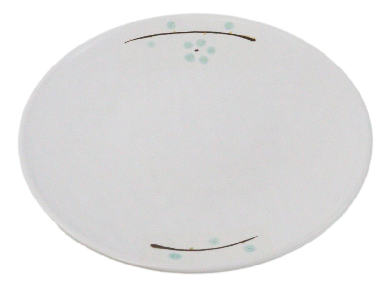 Set Of 6 Modern Yukino Hana Snowflakes Melamine Round Entree Dinner Plates 9"D