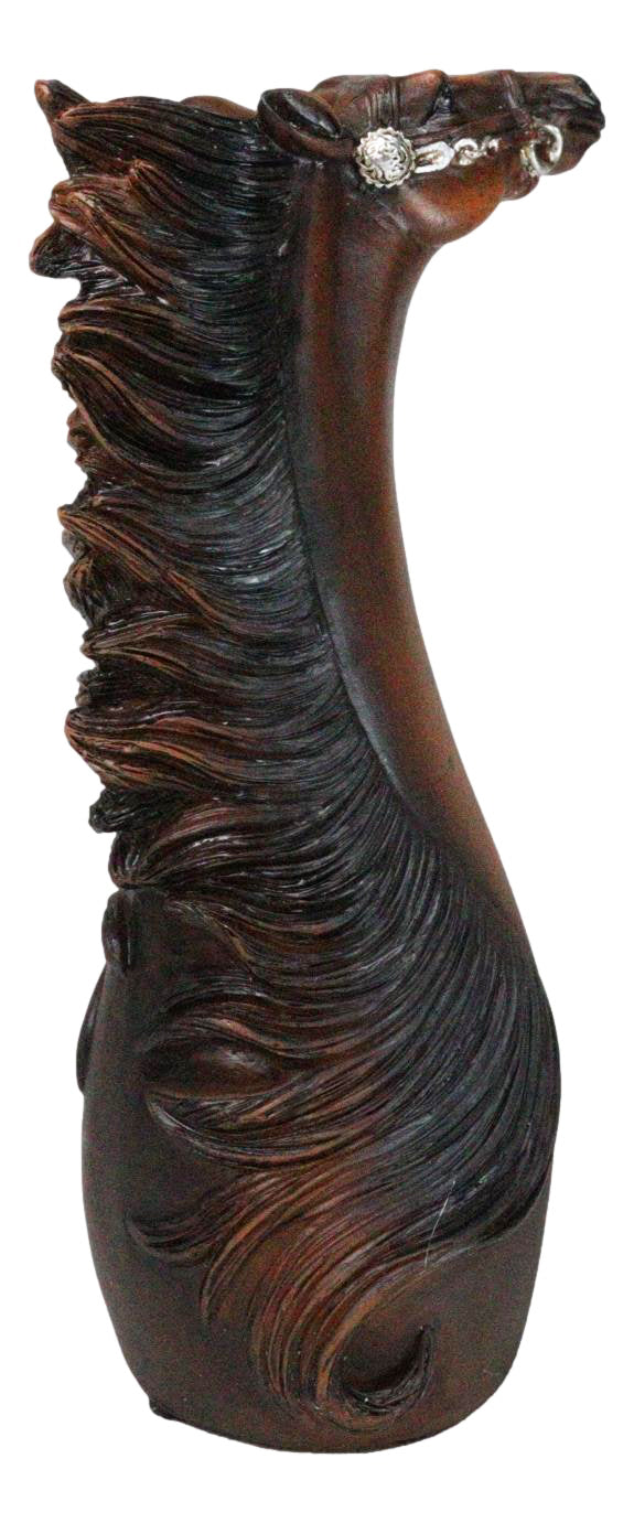 Rustic Western Country Chestnut Horse Decorative Vase Figurine Floral Planter