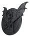 Gothic Nosferatu Black Bat Pentagram With Hell Fire Alchemy Symbols Wall Plaque