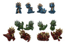 Set of 12 Colorful Metallic Baby Rock Dragons in Multiple Poses Mini Figurines