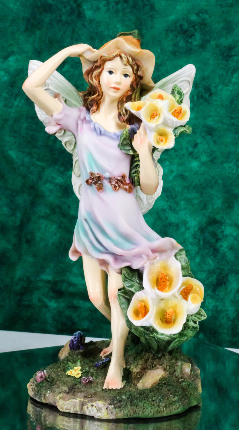 Enchanted Garden Calla Lily Floral Fairy Carrying A Bouquet Of Flowers Figurine