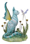 Whimsical Amy Brown Blue Fairy Cat With Pixie Fae In Enchanted Garden Figurine