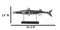 Marine Faux Taxidermy Silver Tone Large Barracuda Fish Sculpture With Pole Stand