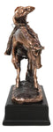 Rustic Western Rodeo Cowboy On A Rearing Horse Bronzed Resin Statue
