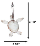 Set Of 6 Antique White Sea Turtles Ocean Marine Wall Hanger Decor Tree Ornaments