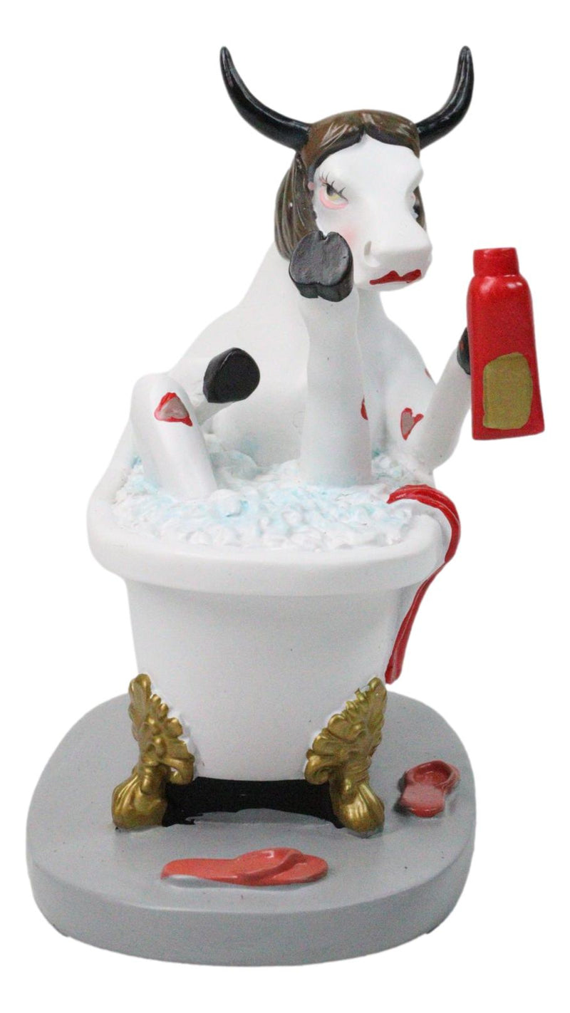 Cow Parade Victorian Bathtub Hot Scene Amore Pin Up Cow Collector's Figurine