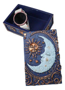 Celestial Sun Belenos & Moon Luna Blue Decorative Jewelry Keepsake Trinket Box