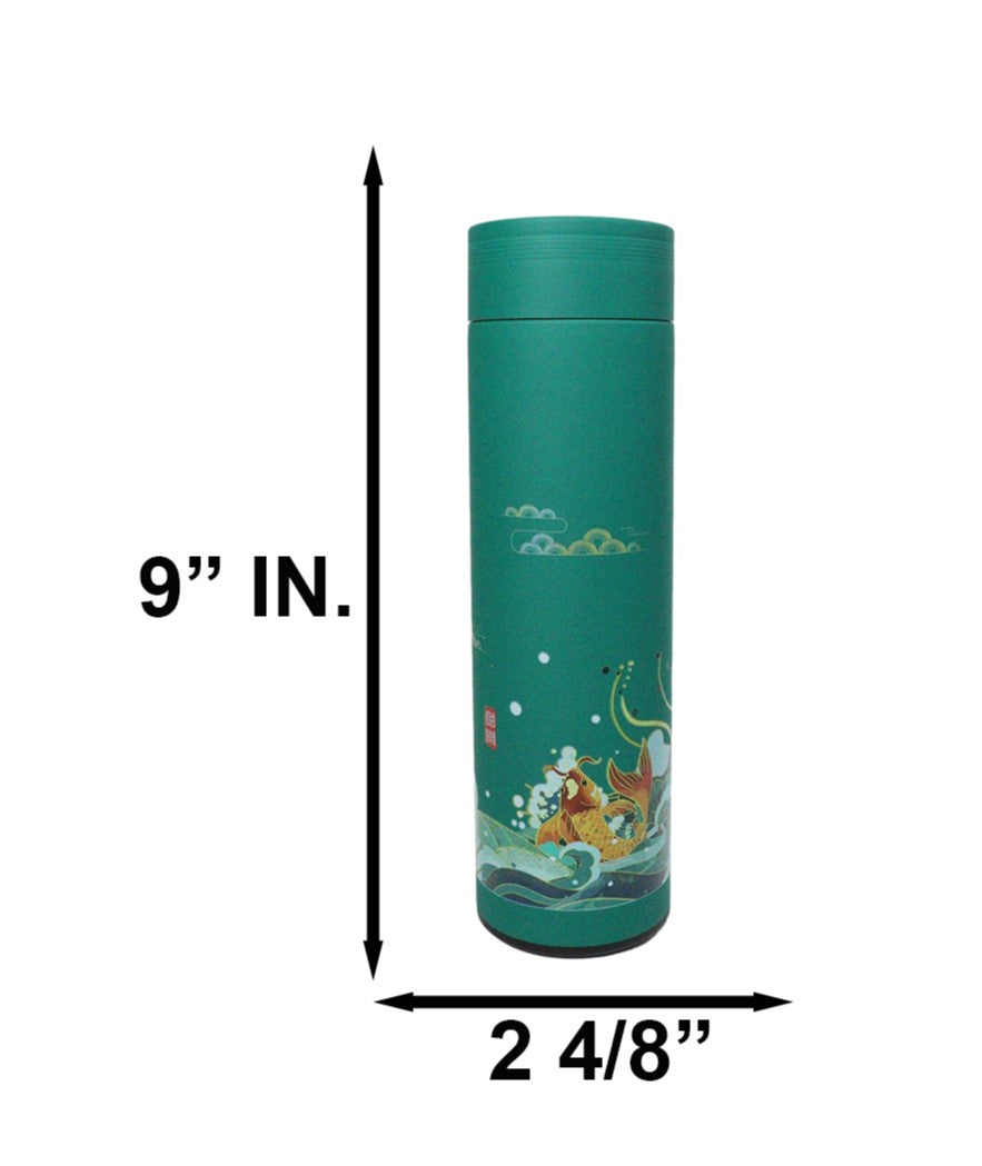 Lotus Koi 17oz Vacuum Insulated Stainless Steel Thermos Bottle With Tea Infuser