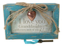 I Love You Granddaughter Locket Heart Teal Wood Musical Trinket Box 4"X6"