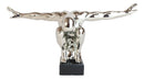Silver Ceramic Modern Chic Pop Art The Diver Anatomical Man Silhouette Sculpture