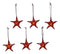 Set Of 6 Red Starfish Sea Stars Ocean Marine Wall Hanging Decor Tree Ornaments