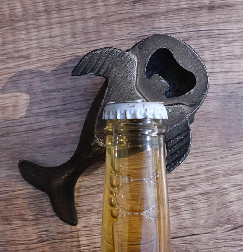 Rustic Cast Iron Nautical Marine Sperm Whale Soda Beer Hand Bottle Cap Opener