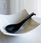 Pack Of 6 Matte Black Melamine Asian Noodle Soup Spoons With Ladle Hook Ends
