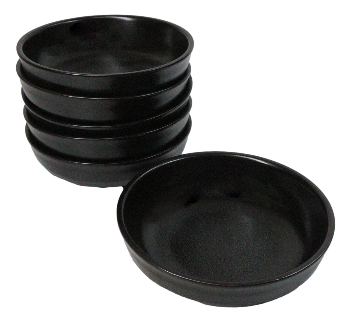 Pack Of 6 Kokuyo Black Ceramic Collection Shallow Bowl Or Deep Plates 10oz
