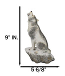 Woodlands Wildlife Mystical Alpha Snow Arctic Wolf Howling At The Moon Figurine