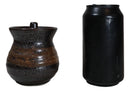 Japanese Black Tenmoku Glazed Porcelain Soy Sauce Oil Vinegar Dispenser Flask