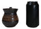Pack Of 2 Japanese Black Tenmoku Glazed Porcelain Soy Sauce Oil Dispenser Flasks