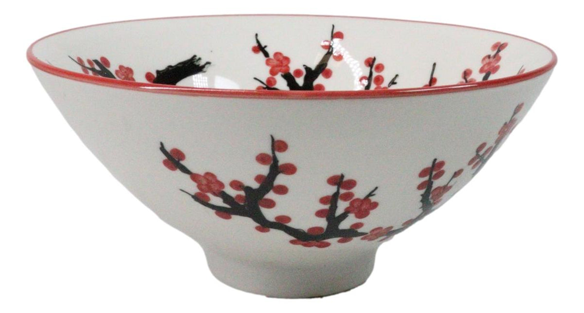 Pink Sakura Ceramic Ramen Rice Bowl With Soup Spoon Chopsticks And Rest Set