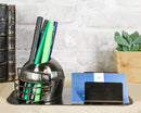 Gridiron Football Helmet Stationery Pen And Business Card Holder Metal Figurine