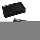 Pack of 6 Black Kokuyo Minimalist Wavy Rectangular Sushi Lunch Plates 7.75" L