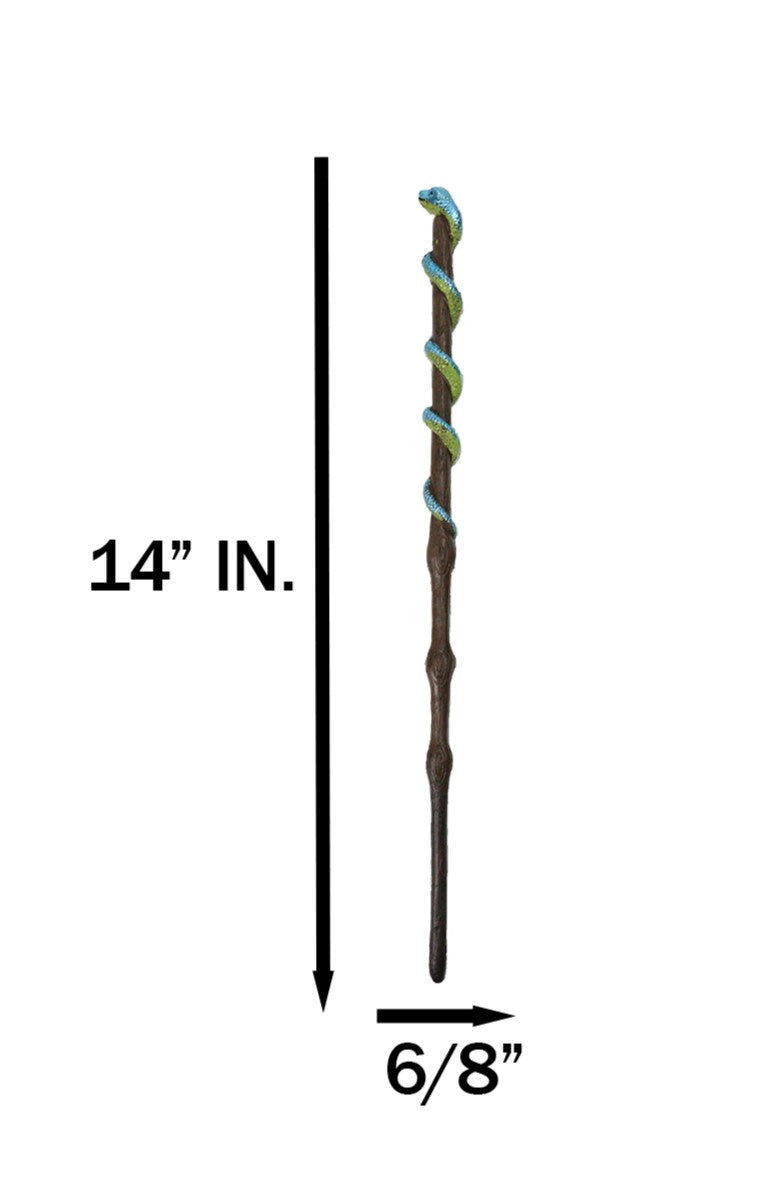 Wicca Witches Sorcery Coiled Serpent Snake On Branch Decor Magic Wand 14" Long
