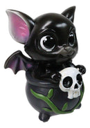 Black Onyx Drake Potion Pals Small Baby Dragon Imp Sitting in Cauldron Figurine
