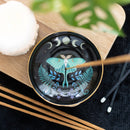 Wicca Witchcraft Dark Forest Phases of The Moon Luna Moth Round Incense Holder
