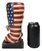 Patriotic USA Military Bald Eagle With American Flag Globe Flower Vase Planter