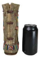 Southwestern Tribal Native Arrows Indian Moccasin Faux Leather Boot Vase Decor