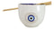 White And Gold Wicca Mystic Evil Eye Of Providence Soup Bowl With Chopsticks