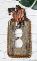 Set Of 2 Novelty Western Country Equine Horses Double Receptacle Outlet Plates