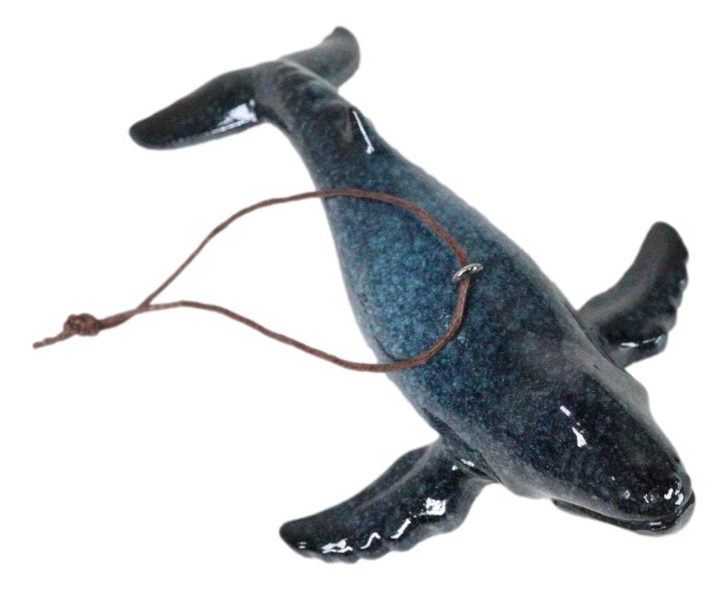 Set Of 6 Nautical Blue Humpback Whales Ocean Marine Wall Decor Tree Ornaments