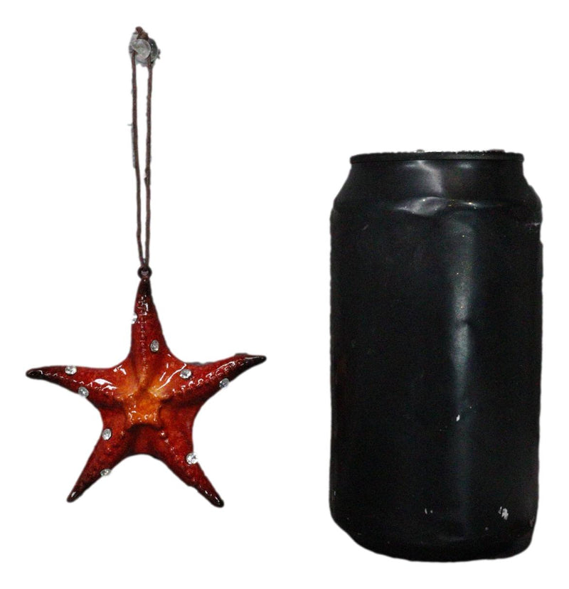 Set Of 6 Red Starfish Sea Stars Ocean Marine Wall Hanging Decor Tree Ornaments