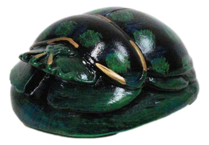 Ebros Gift Green Scarab Beetle Amulet Egyptian Small Keepsake Figurine
