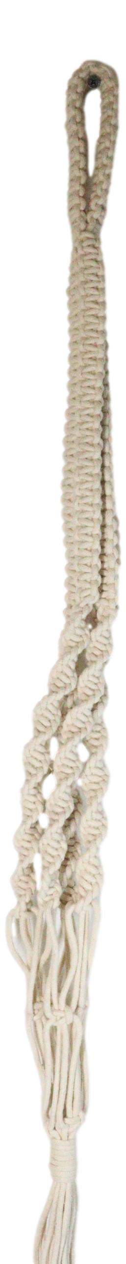 Hand Woven Cotton Rope Boho Chic Macrame Wall Hanger With Ceramic Planter Pot
