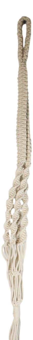 Hand Woven Cotton Rope Boho Chic Macrame Wall Hanger With Ceramic Planter Pot
