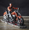 Red Inferno Devil Demon Motorcycle Chopper Biker With Pentagram Jacket Figurine
