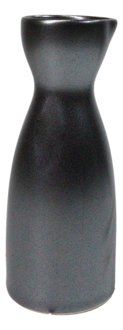 Pack Of 6 Porcelain Iron Black Tetsu Kesho Japanese Wine Sake Tokkuri Flasks
