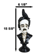 Gothic Day of The Dead Edgar Allan Poe Bust With Quoth The Raven Crow Figurine