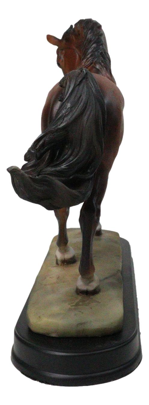 Western Equine Thoroughbred Pride Brown Chestnut Horse Figurine On Base 8"H