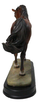 Western Equine Thoroughbred Pride Brown Chestnut Horse Figurine On Base 8"H