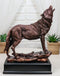 Mystical Full Moon Howling Alpha Gray Wolf Statue In Bronze Electroplated Finish