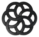 Floral Scroll Geometry Traditional Cast Iron Metal Tetsubin Teapot Trivet Stand