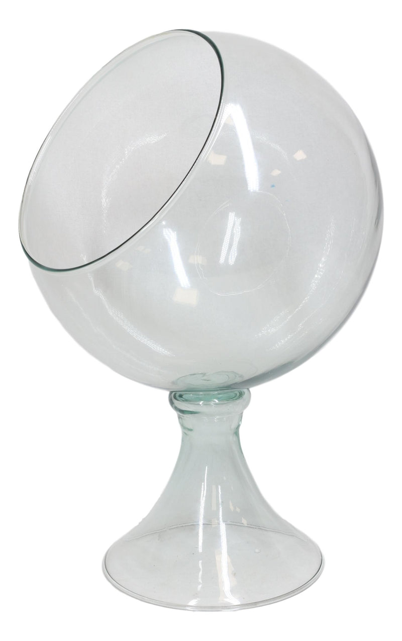 Contemporary Clear Glass Globe Storage Display Bowl 16"H Fruits Succulents