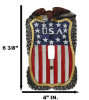 Patriotic American Bald Eagle On USA Flag Wall Single Toggle Switch Plates Set