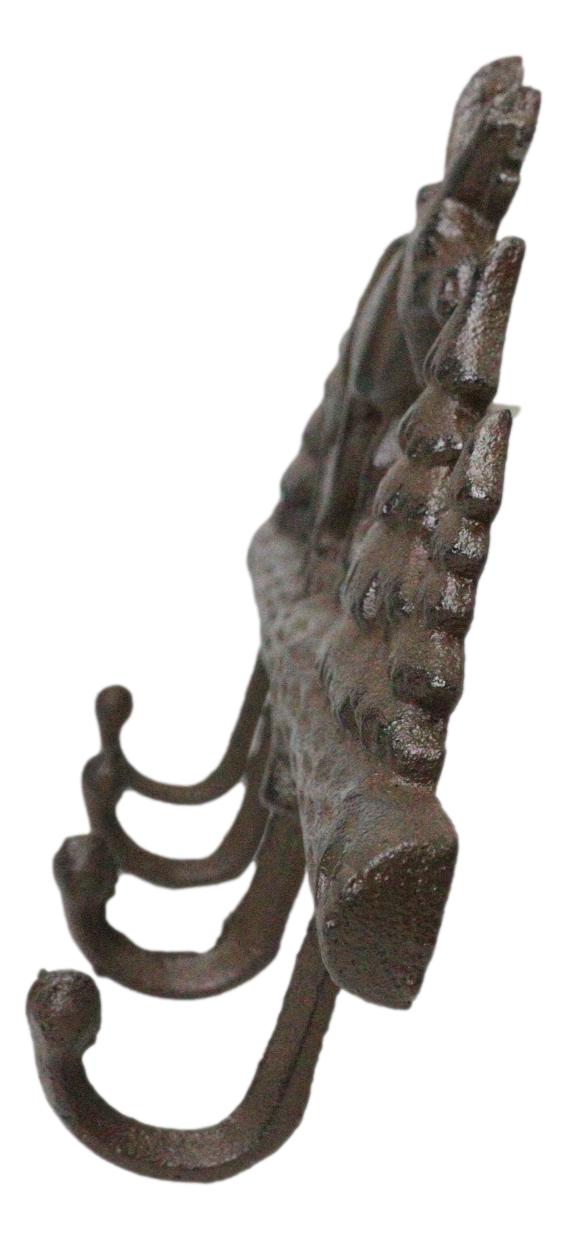 Cast Iron Rustic Western Elk Moose Deer Roaming Pine Woodlands 4-Peg Wall Hooks