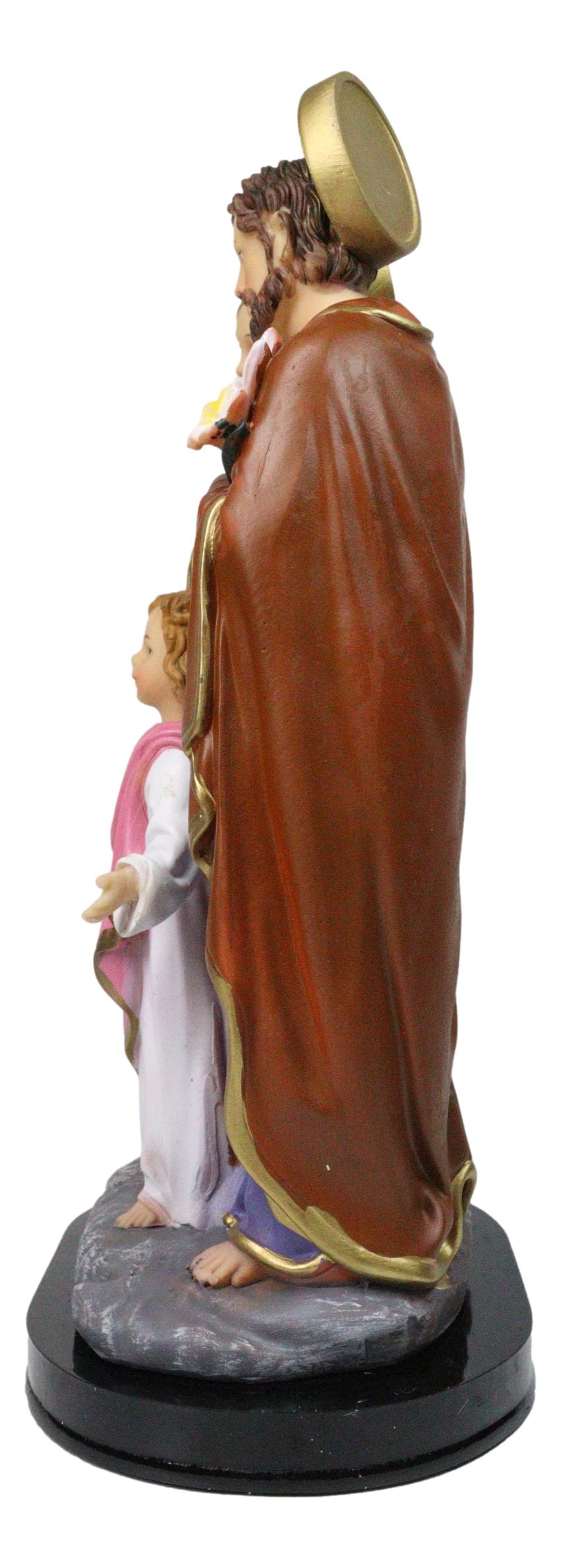 The Holy Family Mother Mary Joseph And Jesus Catholic Figurine With Base 12"H