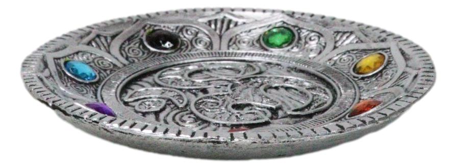 Feng Shui Buddha Ohm Symbol Lotus Mandala With 7 Chakra Gems Incense Burner - Ebros Gift
