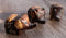 Balinese Wood Handicrafts Tail To Tail Elephant Miniature Figurines Set 2.75"L